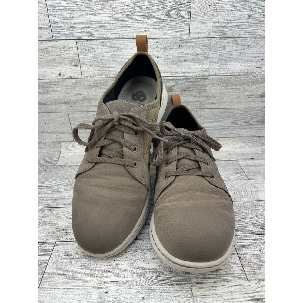 Clarks Cloudsteppers Women Sneakers Taupe Leather Lace Up Casual Comfort Sz 7.5M - Picture 2 of 14